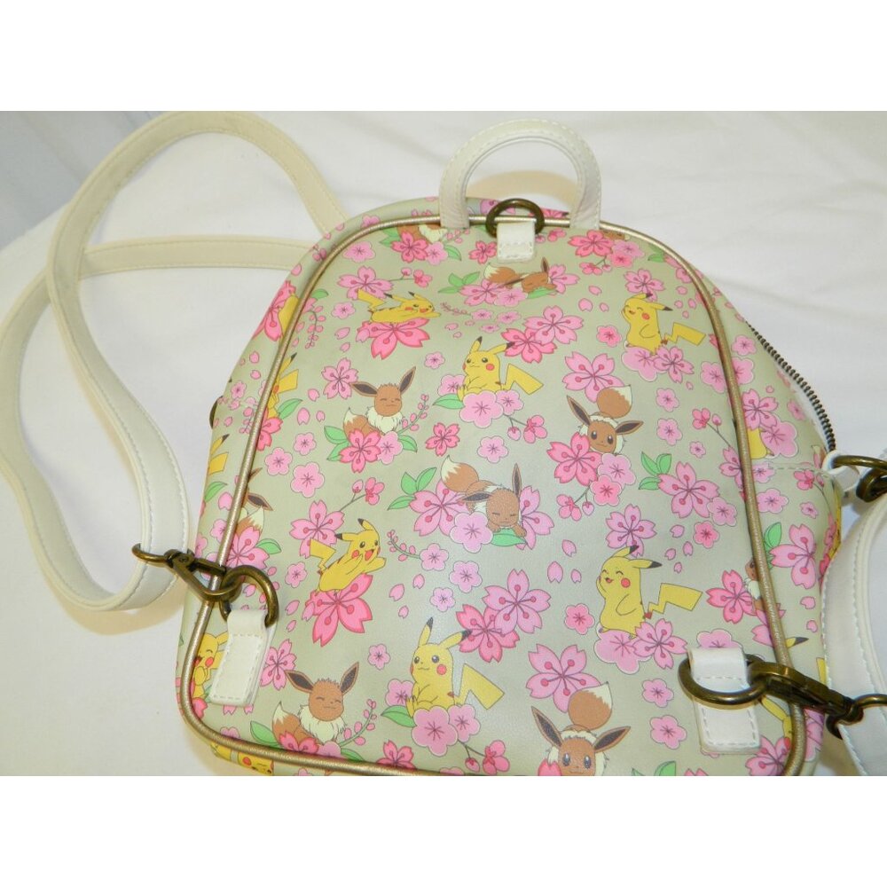 Pokémon Pikachu Evee Sakura Loungefly Cherry Blossom Backpack Crossbody Bag - Picture 11 of 16